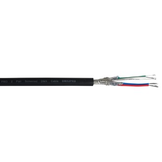 TOUR Screened 2 Pair DMX Cable DMX2PRB, 100m Drum Black