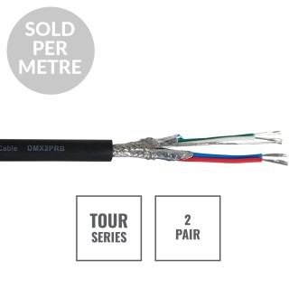 TOUR Screened 2 Pair DMX Cable DMX2PRB, Cut Length Black