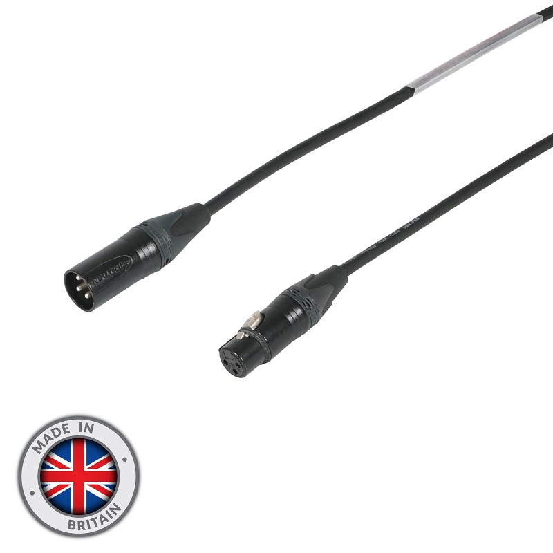 10m 3-Pin Neutrik Male XLR - 3-Pin Female XLR DMX Cable