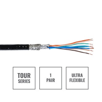 TOUR Screened 1 Pair DMX Cable DMX1PRB-TPU, 100m