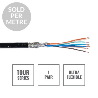 TOUR Screened 1 Pair DMX Cable DMX1PRB-TPU, Cut Length