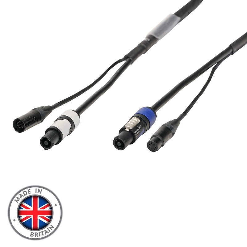 15m Combi 1.5mm Neutrik powerCON / 5-Pin DMX Cable