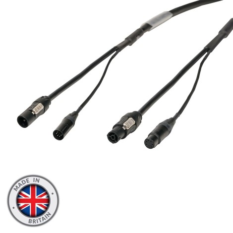 2m Combi 1.5mm Neutrik powerCON TRUE1 / 5-Pin DMX Cable