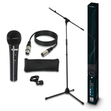 LD Systems MIC SET 1 - Microphone Set with Microphone, Stand, Cable and Clamp