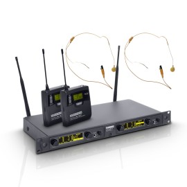 LD Systems WIN 42 BPHH 2 - Wireless Microphone System with 2 x Belt Pack and 2 x Headset skin-coloured
