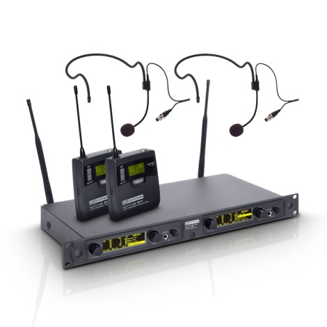 LD Systems WIN 42 BPH 2 - Wireless Microphone System with 2 x Belt Pack and 2 x Headset
