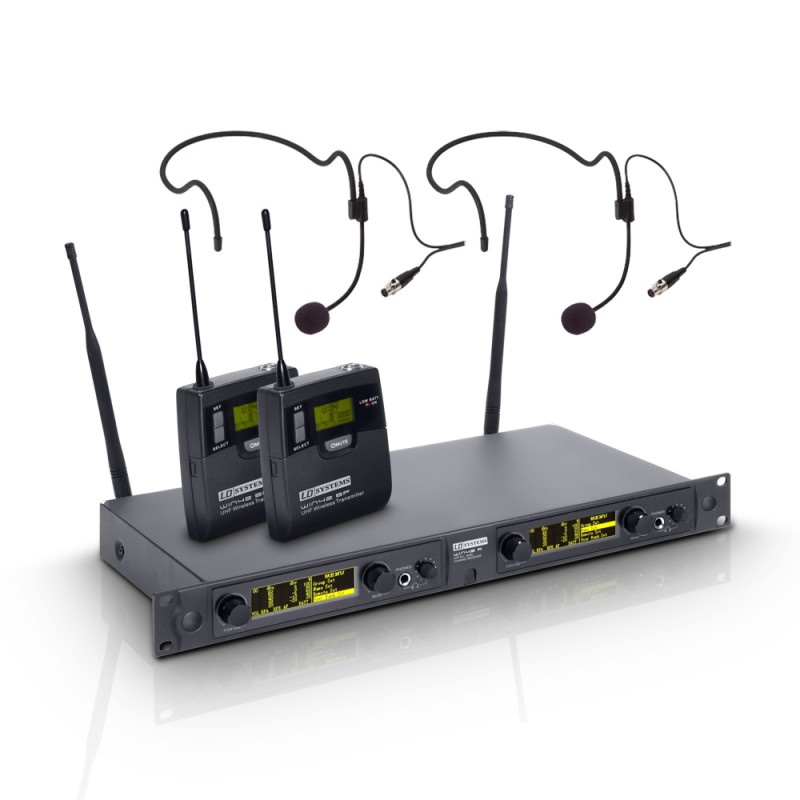 LD Systems WIN 42 BPH 2 - Wireless Microphone System with 2 x Belt Pack and 2 x Headset
