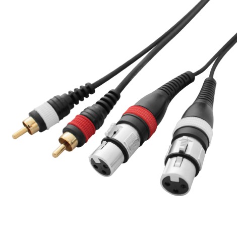 W Audio 2m 2 x XLR Female - 2 x Phono Cable Lead