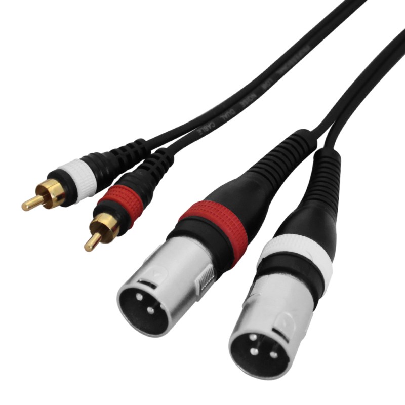 W Audio 2m 2 x XLR Male - 2 x Phono Cable Lead