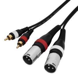 W Audio 2m 2 x XLR Male - 2 x Phono Cable Lead