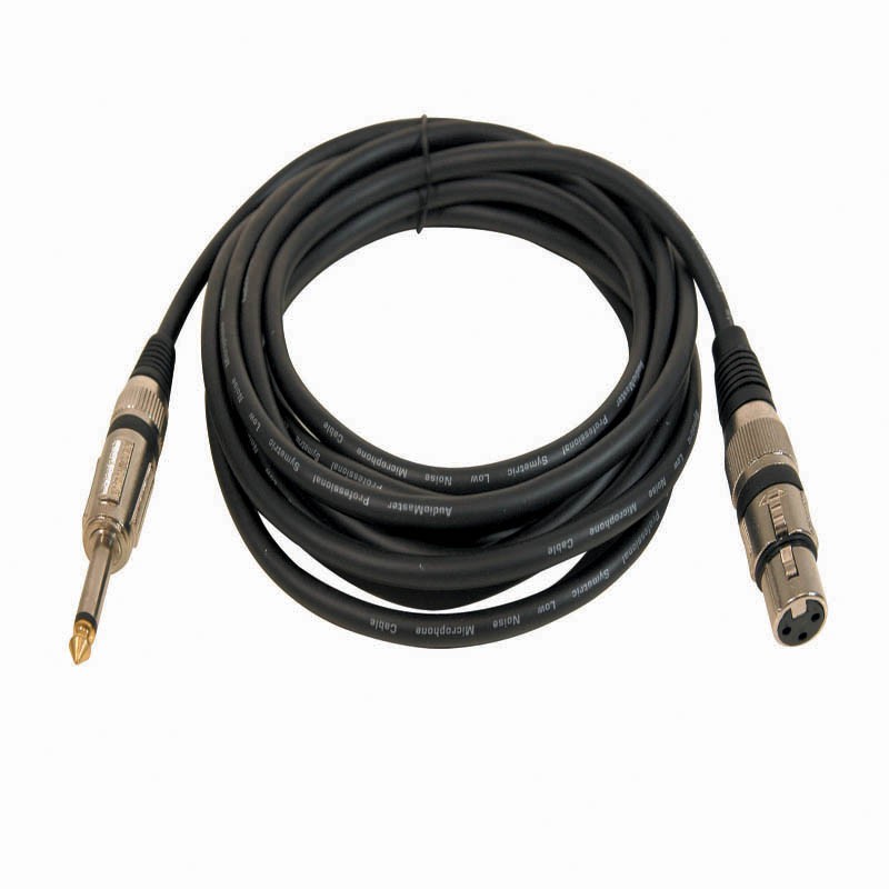 W Audio 5m XLR Female - 6.35mm Mono Jack Cable Lead