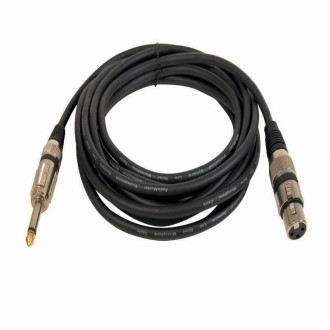 W Audio 5m XLR Female - 6.35mm Mono Jack Cable Lead