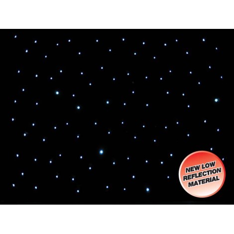 LEDJ DMX 8 x 4.5m LED Starcloth System, Black Cloth, CW