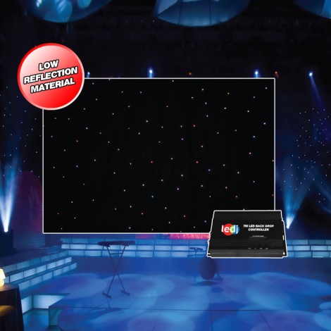 LEDJ PRO 6 x 3m Tri LED Black Starcloth System