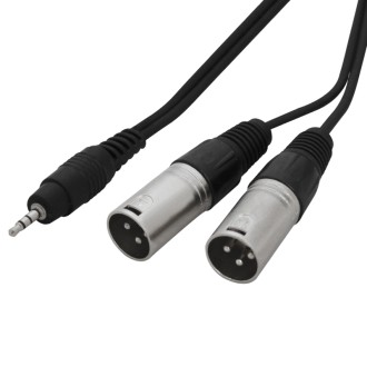 W Audio 1.5m 3.5mm Stereo Jack - 2 x XLR Male Cable Lead