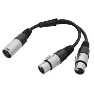 W Audio 0.25m XLR Male - 2 x XLR Female Cable Lead