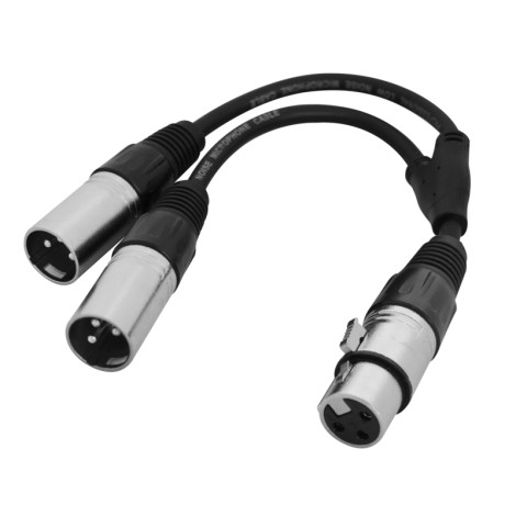 W Audio 0.25m XLR Female - 2 x XLR Male Cable Lead