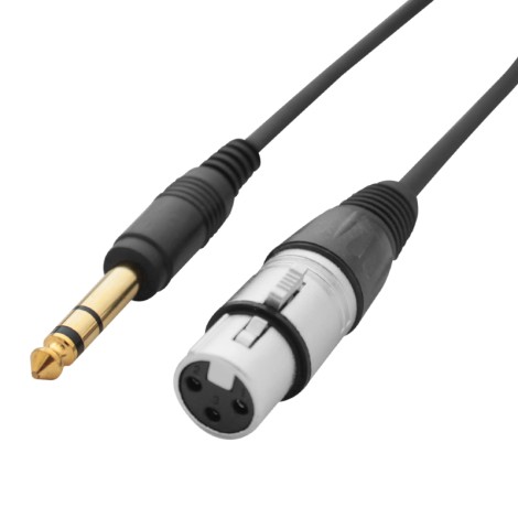 W Audio 0.25m XLR Female - 6.35mm Stereo Jack Cable Lead