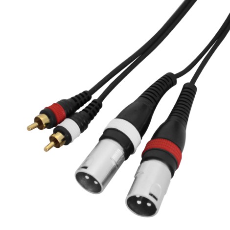 W Audio 1.5m 2 x Phono - 2 x XLR Male Cable Lead