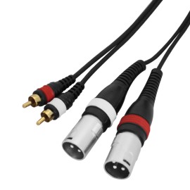 W Audio 3m 2 x Phono - 2 x XLR Male Cable Lead