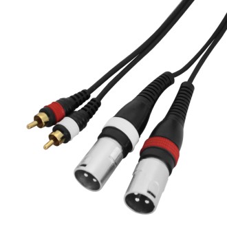 W Audio 6m 2 x Phono - 2 x XLR Male Cable Lead