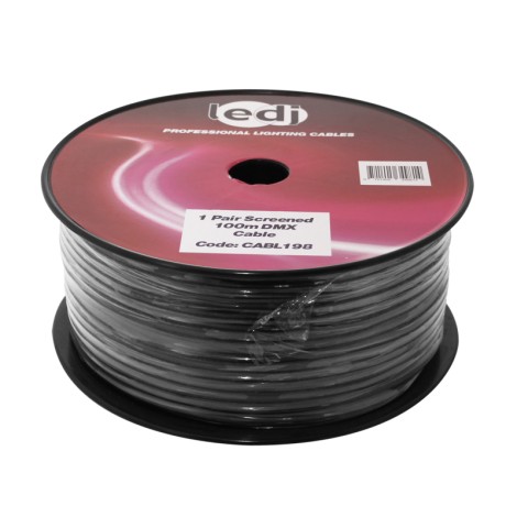 LEDJ 100m 2 Core Screened DMX Cable Drum