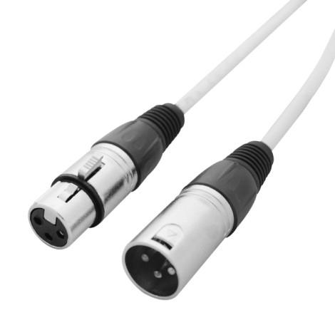 LEDJ 10m 3-Pin DMX Cable Lead (White Sheath)