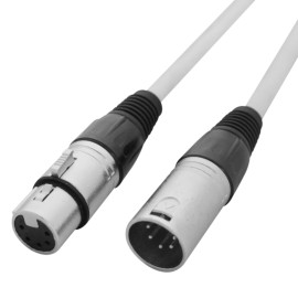 LEDJ 10m 2 Pair 5-Pin DMX Cable Lead (White Sheath)