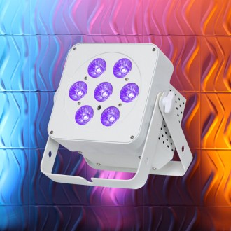 LEDJ Slimline 7HEX6 RGBWAUV (White Housing)