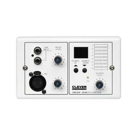 Clever Acoustics ZM8 BW Wall Plate - Audio Input + Source Select