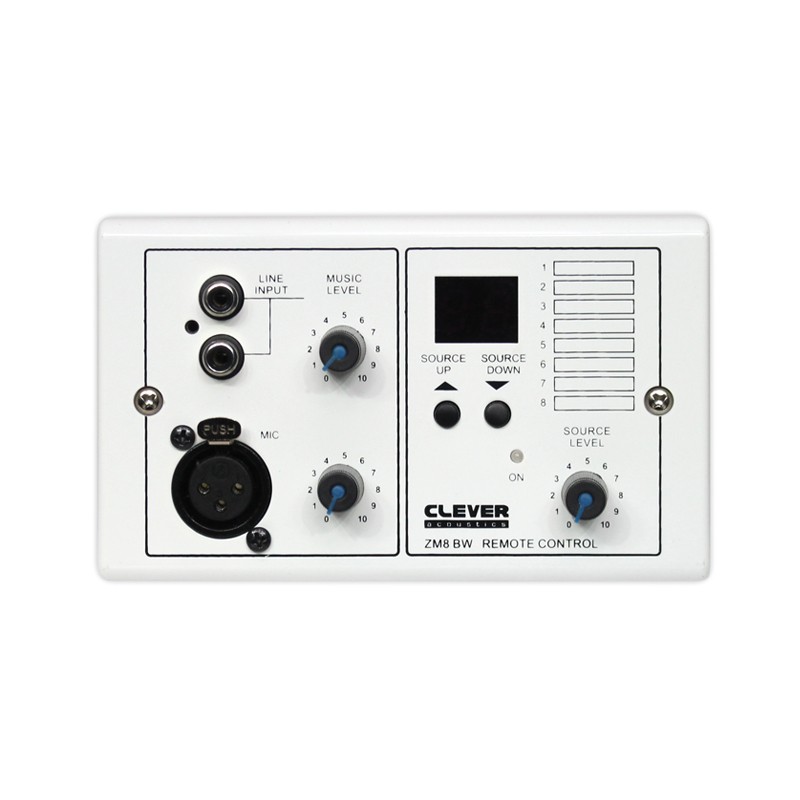 Clever Acoustics ZM8 BW Wall Plate - Audio Input + Source Select