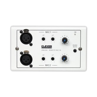 Clever Acoustics ZM8 DW Wall Plate - Two Remote Microphone Inputs