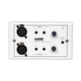 Clever Acoustics ZM8 DW Wall Plate - Two Remote Microphone Inputs