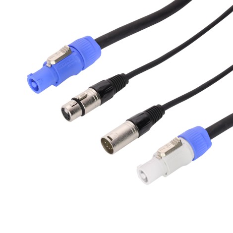 LEDJ 1.5m Combi 5-Pin DMX/PowerCON Cable Lead