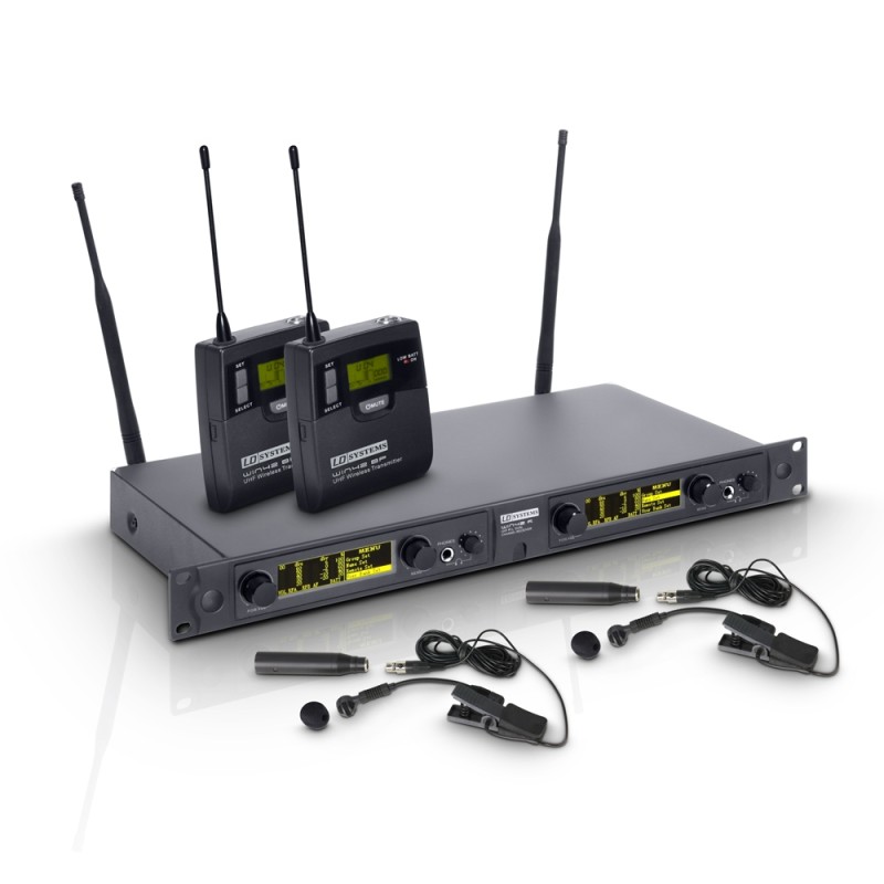 LD Systems WIN 42 BPW 2 - Wireless Microphone System with 2x Belt Pack and 2x Brass Instrument Microphone