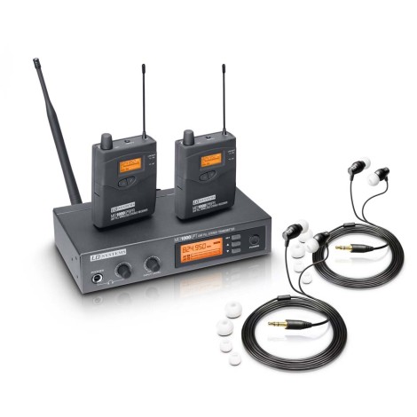 LD Systems MEI 1000 G2 - In-Ear Monitoring System wireless with 2 x belt pack and 2 x In-Ear Heapphones
